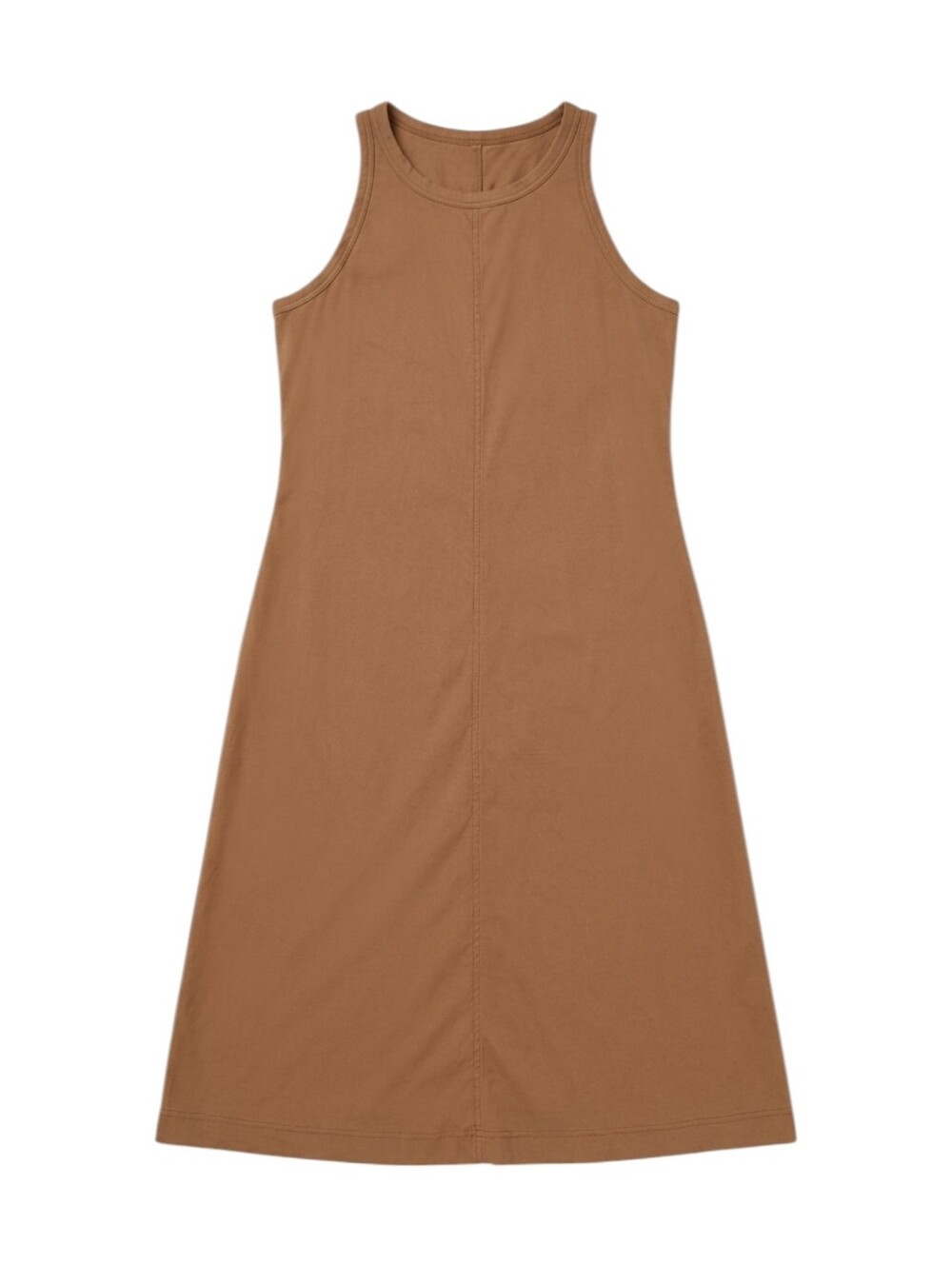 Everlane Cotton Luxe Camel Brown Tank Sleeveless Midi A-line Dress Size Medium